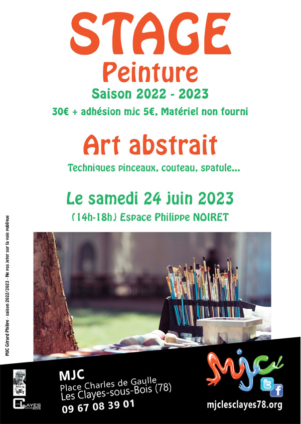 Affiche stage art abstrait juin 2023 w01