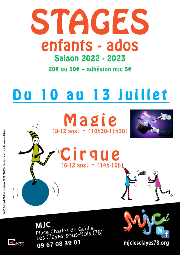 Affiche stage enfants juillet 2023 w02