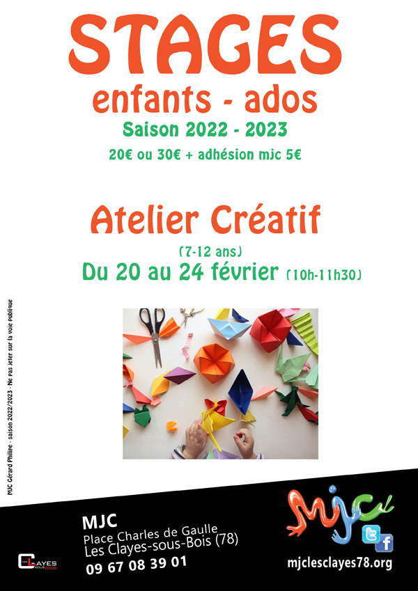 Affiche stage enfants février 2022 web v2